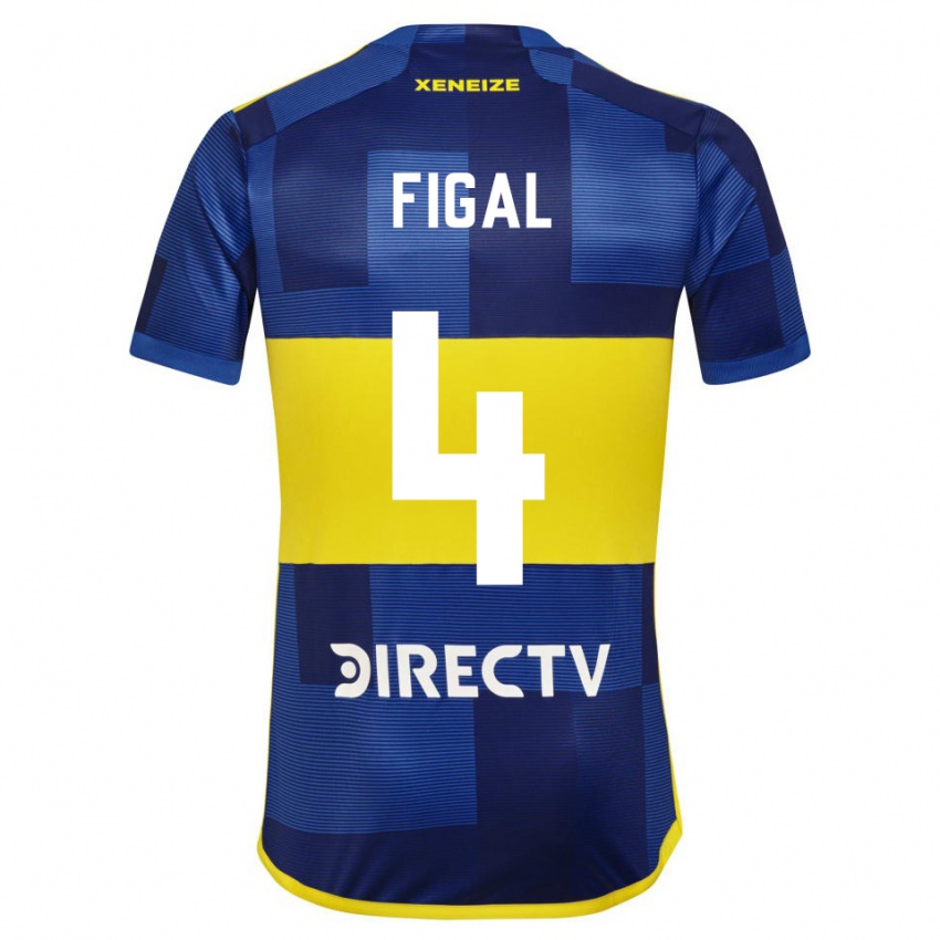 Niño Camiseta Nicolas Figal #4 Azul Amarillo 1ª Equipación 2024/25 La Camisa