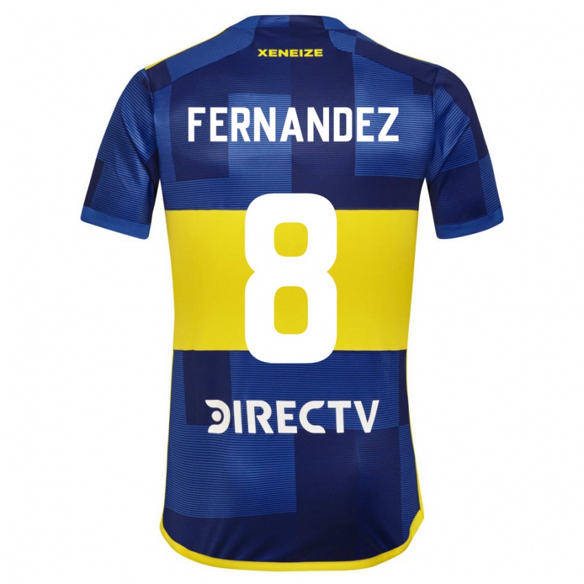 Niño Camiseta Guillermo Fernandez #8 Azul Amarillo 1ª Equipación 2024/25 La Camisa