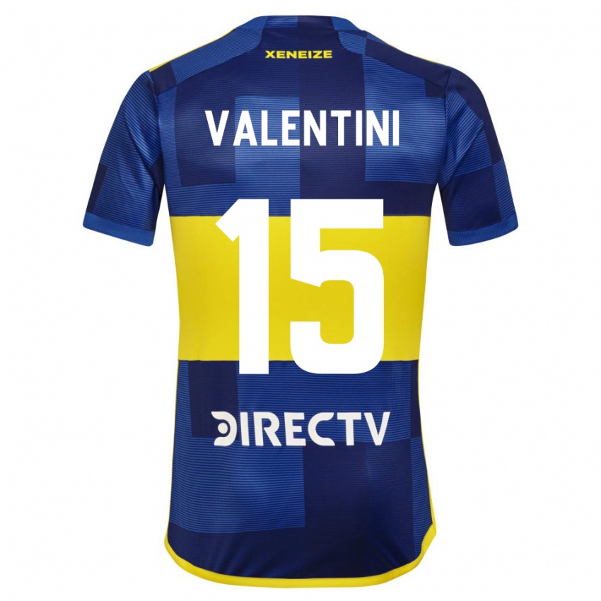 Niño Camiseta Nicolas Valentini #15 Azul Amarillo 1ª Equipación 2024/25 La Camisa