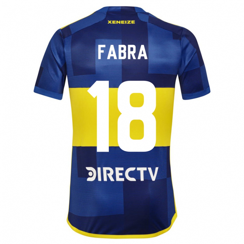 Niño Camiseta Frank Fabra #18 Azul Amarillo 1ª Equipación 2024/25 La Camisa