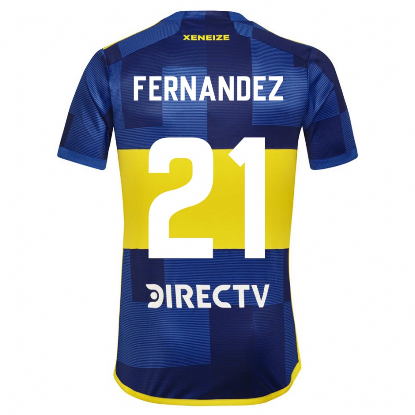 Niño Camiseta Ezequiel Fernandez #21 Azul Amarillo 1ª Equipación 2024/25 La Camisa