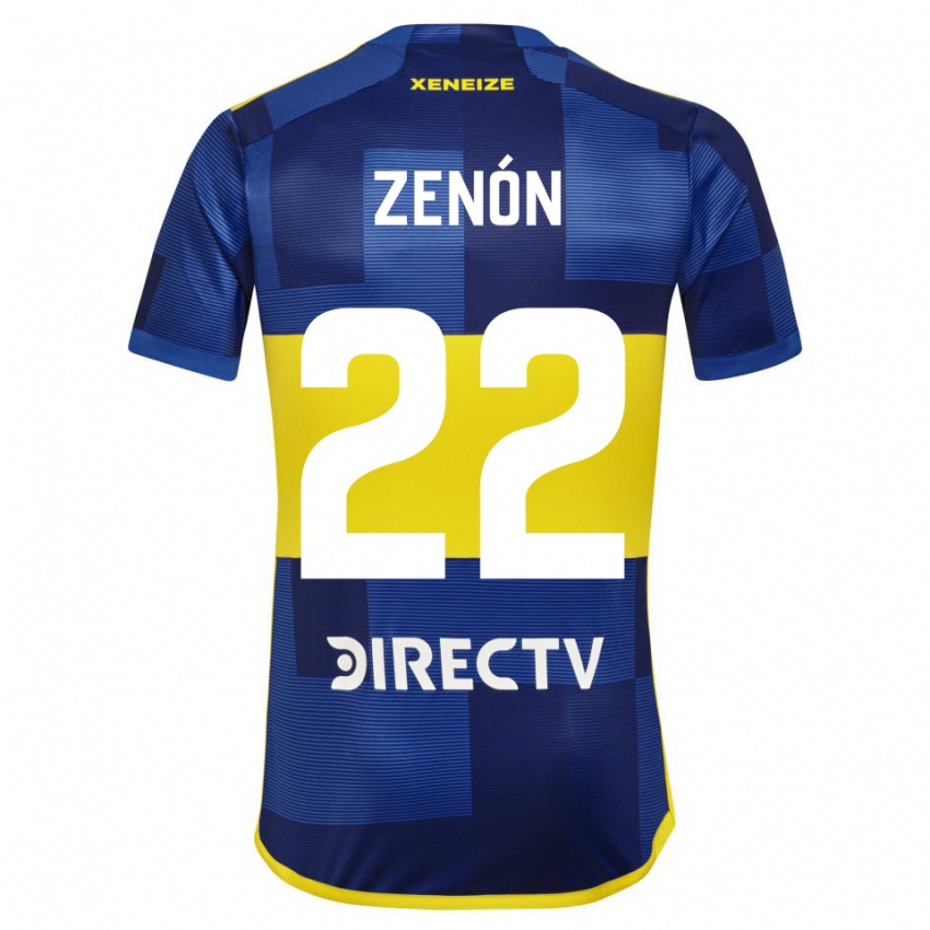 Niño Camiseta Kevin Zenón #22 Azul Amarillo 1ª Equipación 2024/25 La Camisa