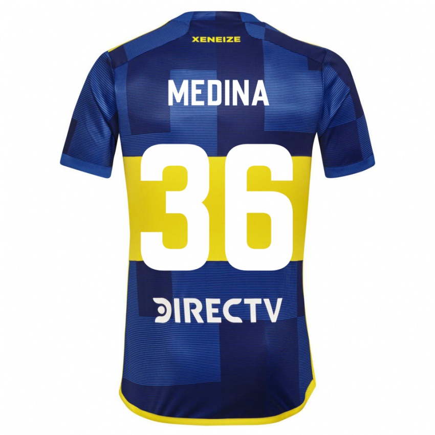 Niño Camiseta Cristian Medina #36 Azul Amarillo 1ª Equipación 2024/25 La Camisa