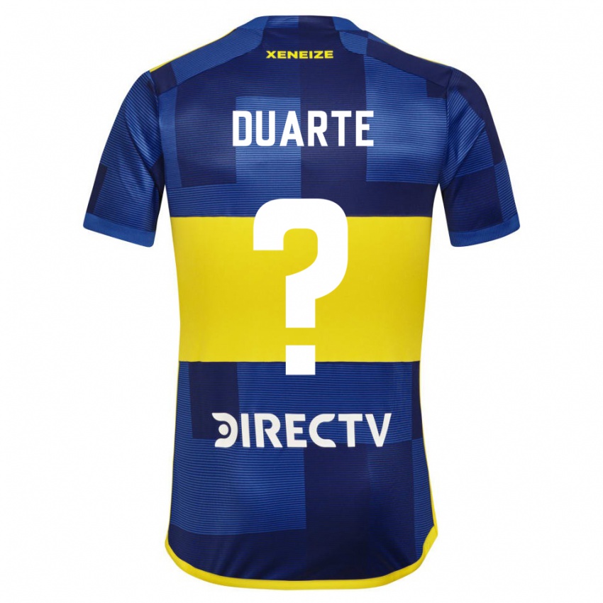 Niño Camiseta Kevin Duarte #0 Azul Amarillo 1ª Equipación 2024/25 La Camisa