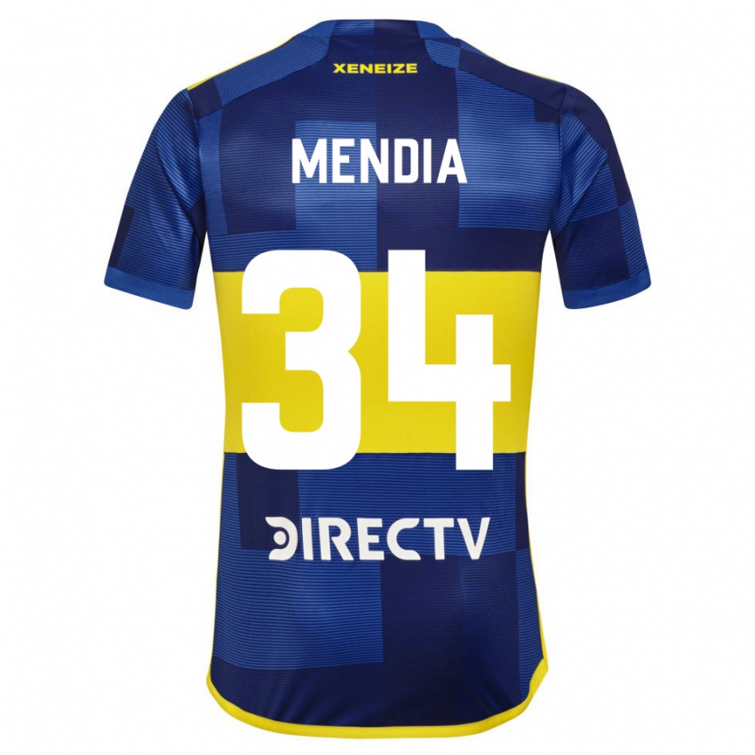 Niño Camiseta Mateo Mendia #34 Azul Amarillo 1ª Equipación 2024/25 La Camisa