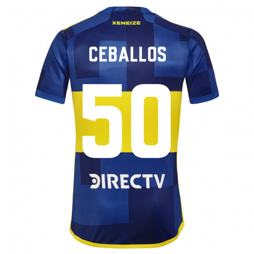 Niño Camiseta Julián Ceballos #50 Azul Amarillo 1ª Equipación 2024/25 La Camisa