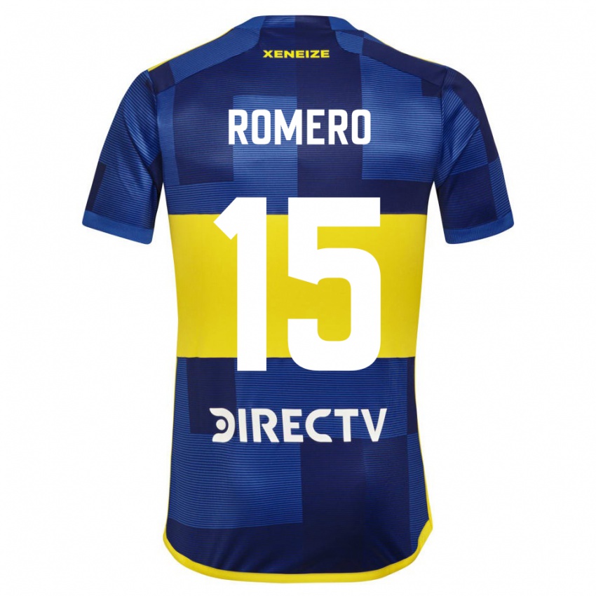 Niño Camiseta Alejo Romero #15 Azul Amarillo 1ª Equipación 2024/25 La Camisa