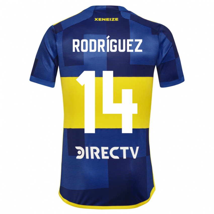 Niño Camiseta Isaías Rodríguez #14 Azul Amarillo 1ª Equipación 2024/25 La Camisa