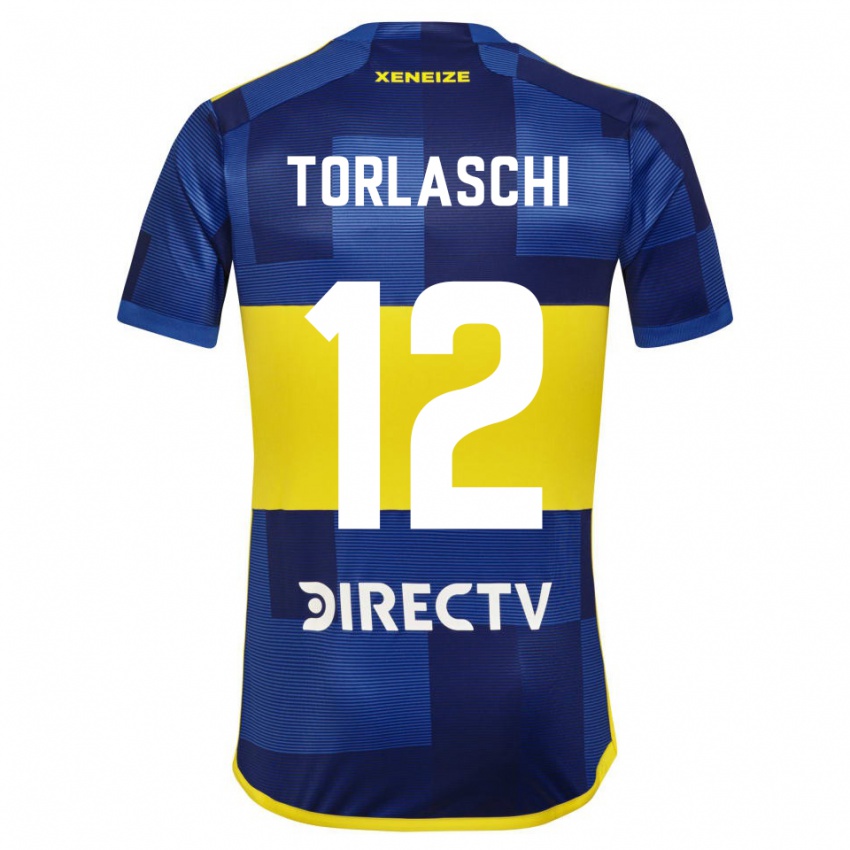 Niño Camiseta Lucas Torlaschi #12 Azul Amarillo 1ª Equipación 2024/25 La Camisa