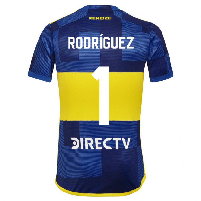 Niño Camiseta Fernando Rodríguez #1 Azul Amarillo 1ª Equipación 2024/25 La Camisa