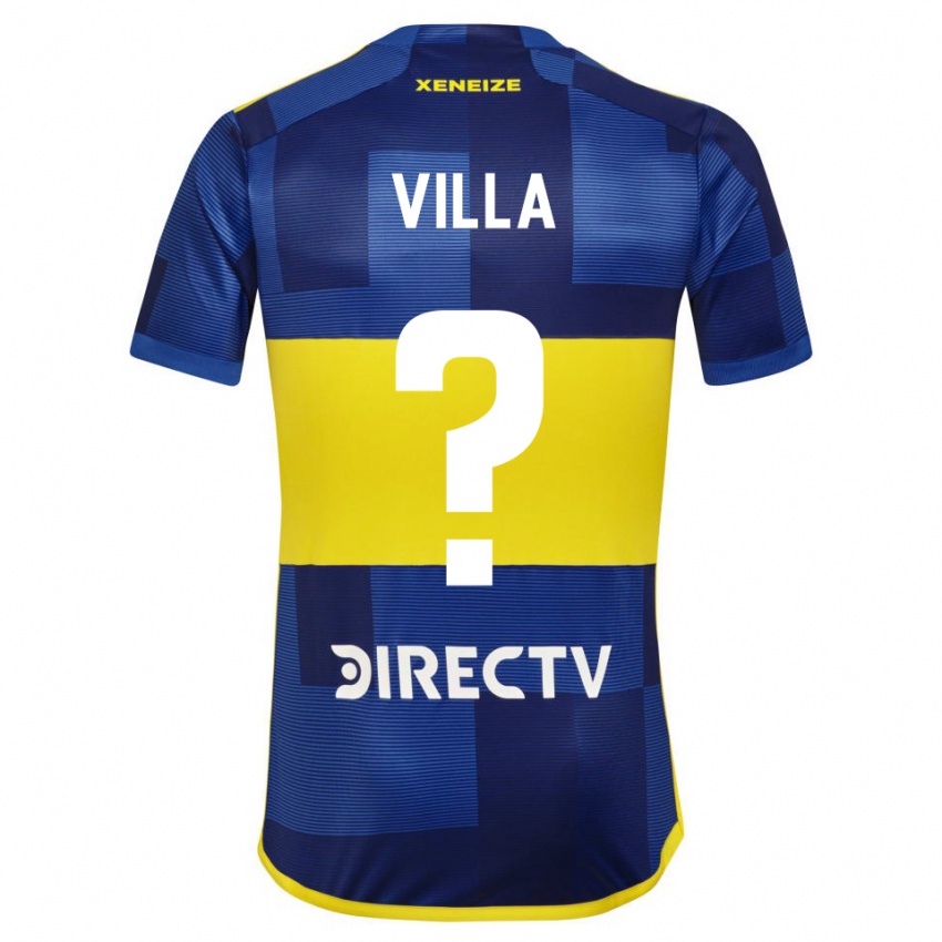 Niño Camiseta Sebastian Villa #0 Azul Amarillo 1ª Equipación 2024/25 La Camisa