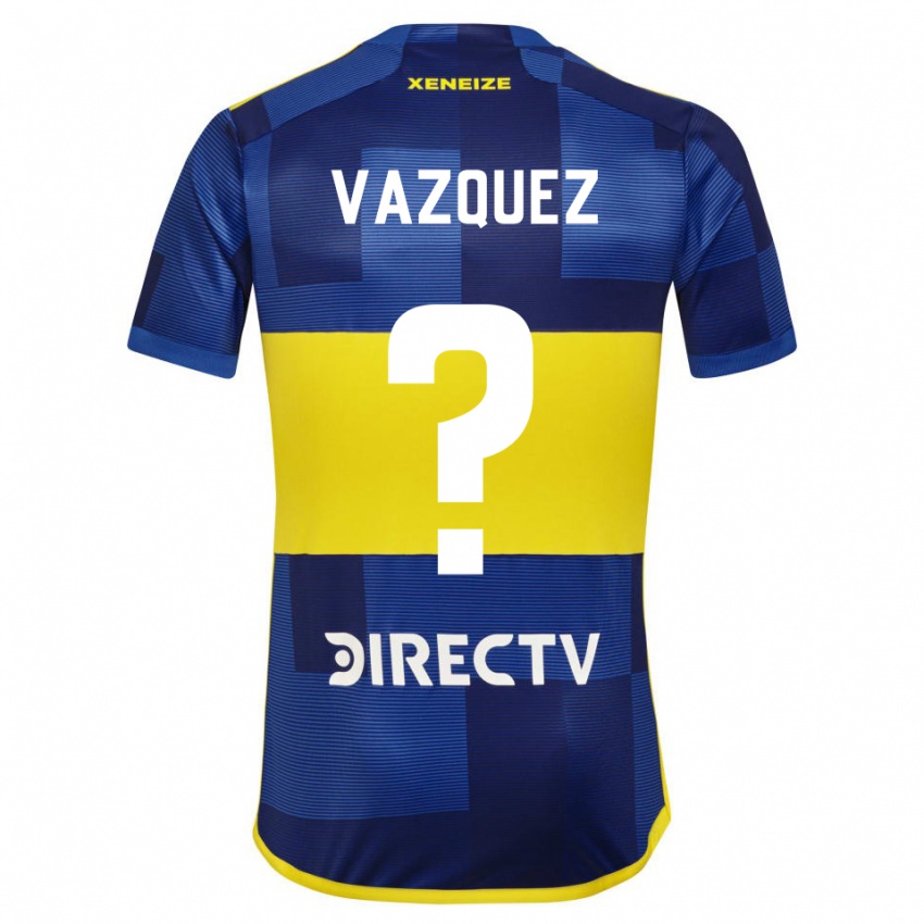 Niño Camiseta Luis Vazquez #0 Azul Amarillo 1ª Equipación 2024/25 La Camisa