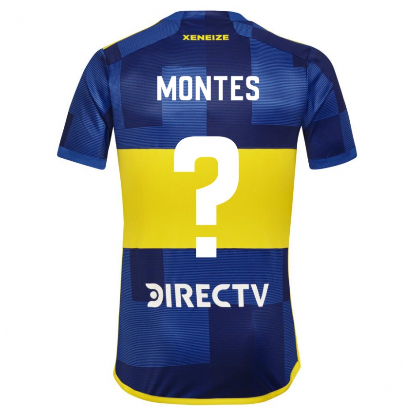 Niño Camiseta Rodrigo Montes #0 Azul Amarillo 1ª Equipación 2024/25 La Camisa