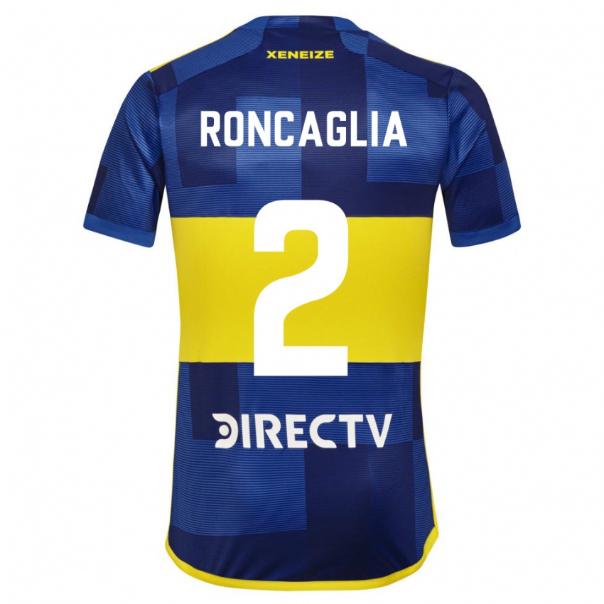 Niño Camiseta Facundo Roncaglia #2 Azul Amarillo 1ª Equipación 2024/25 La Camisa