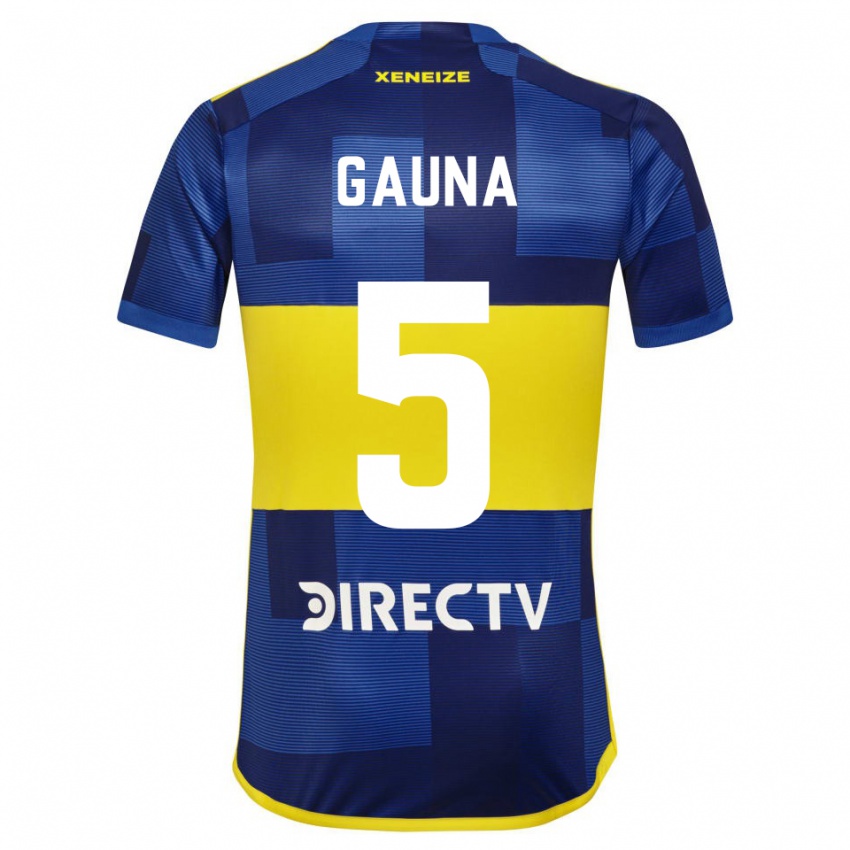 Niño Camiseta Santiago Gauna #5 Azul Amarillo 1ª Equipación 2024/25 La Camisa