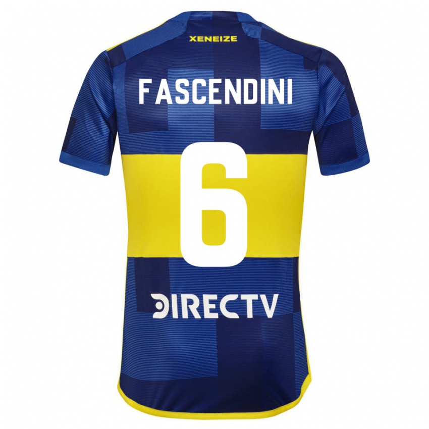 Niño Camiseta Valentin Fascendini #6 Azul Amarillo 1ª Equipación 2024/25 La Camisa