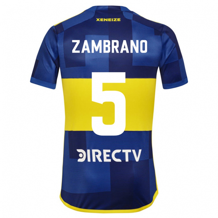 Niño Camiseta Carlos Zambrano #5 Azul Amarillo 1ª Equipación 2024/25 La Camisa