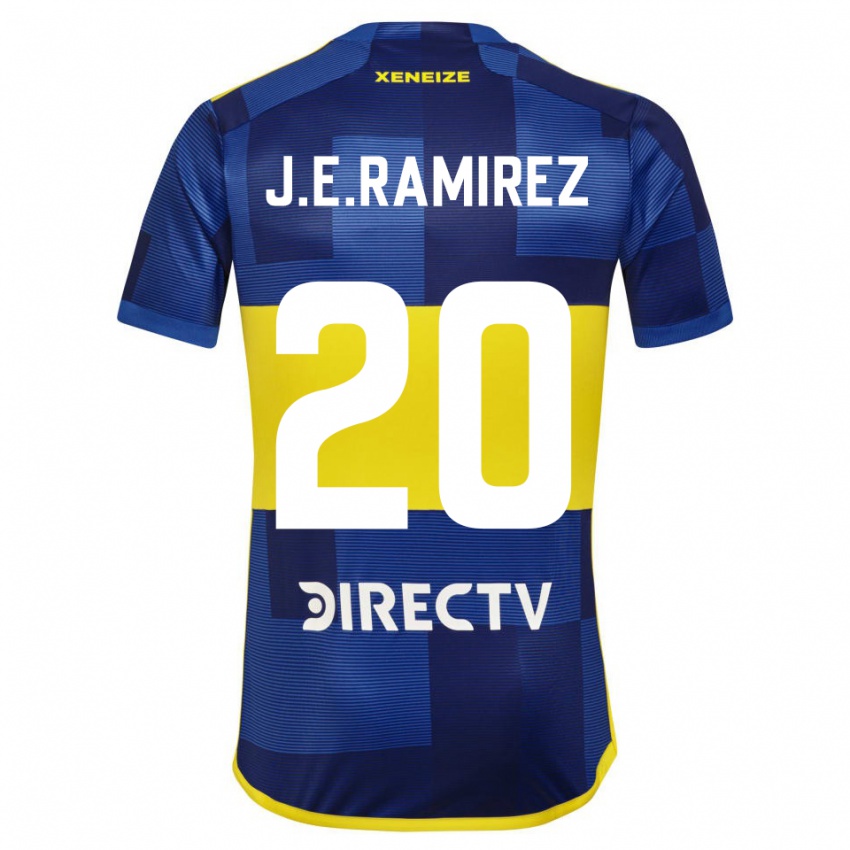 Niño Camiseta Juan Edgardo Ramirez #20 Azul Amarillo 1ª Equipación 2024/25 La Camisa