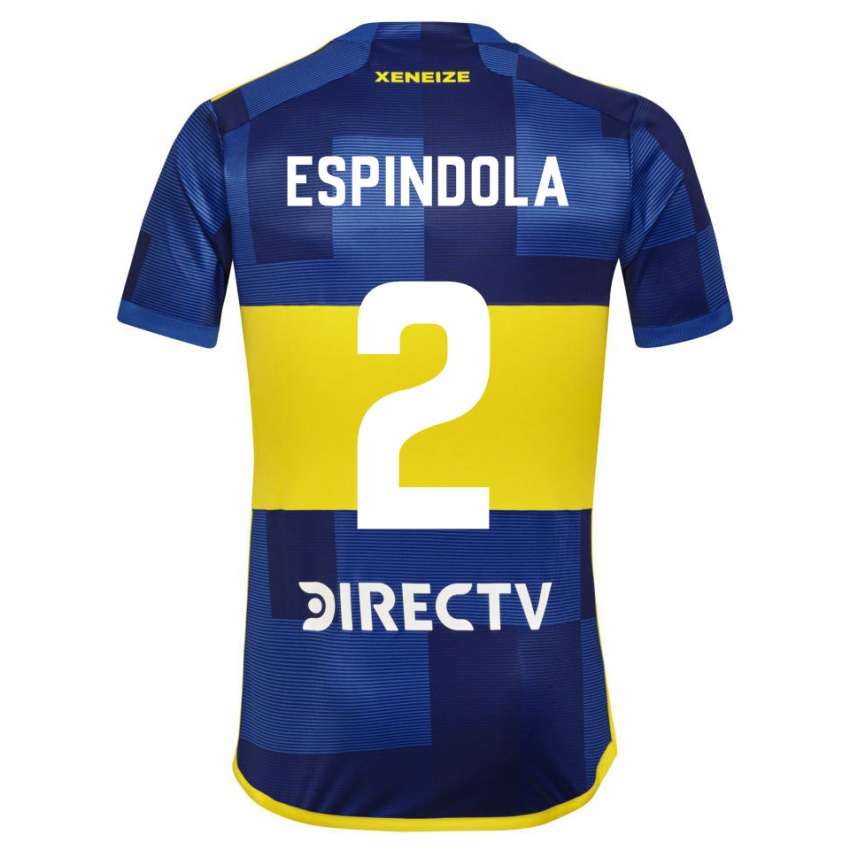 Niño Camiseta Noelia Espindola #2 Azul Amarillo 1ª Equipación 2024/25 La Camisa