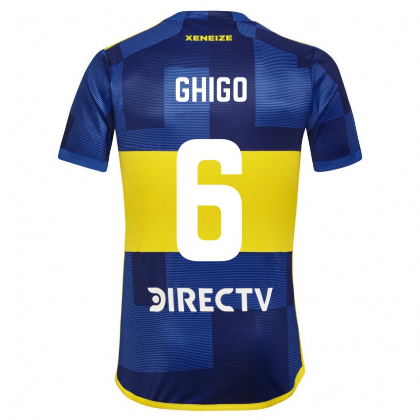 Niño Camiseta Cecilia Ghigo #6 Azul Amarillo 1ª Equipación 2024/25 La Camisa