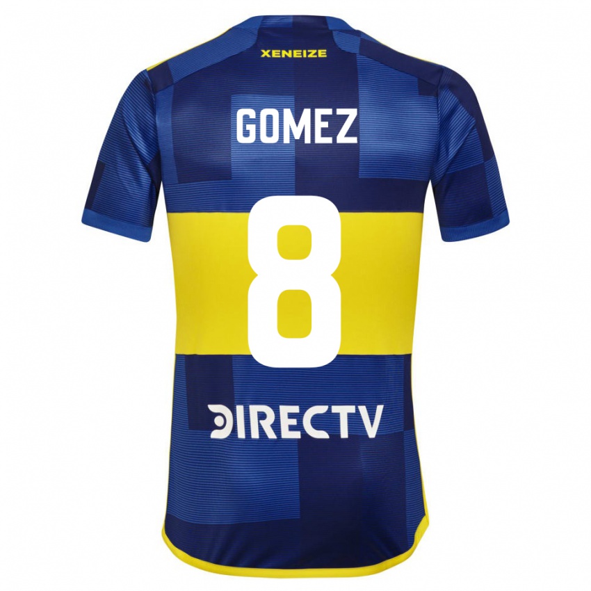 Niño Camiseta Camila Gomez Ares #8 Azul Amarillo 1ª Equipación 2024/25 La Camisa