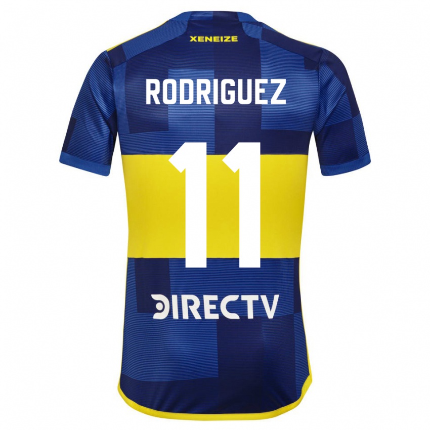 Niño Camiseta Yamila Rodriguez #11 Azul Amarillo 1ª Equipación 2024/25 La Camisa