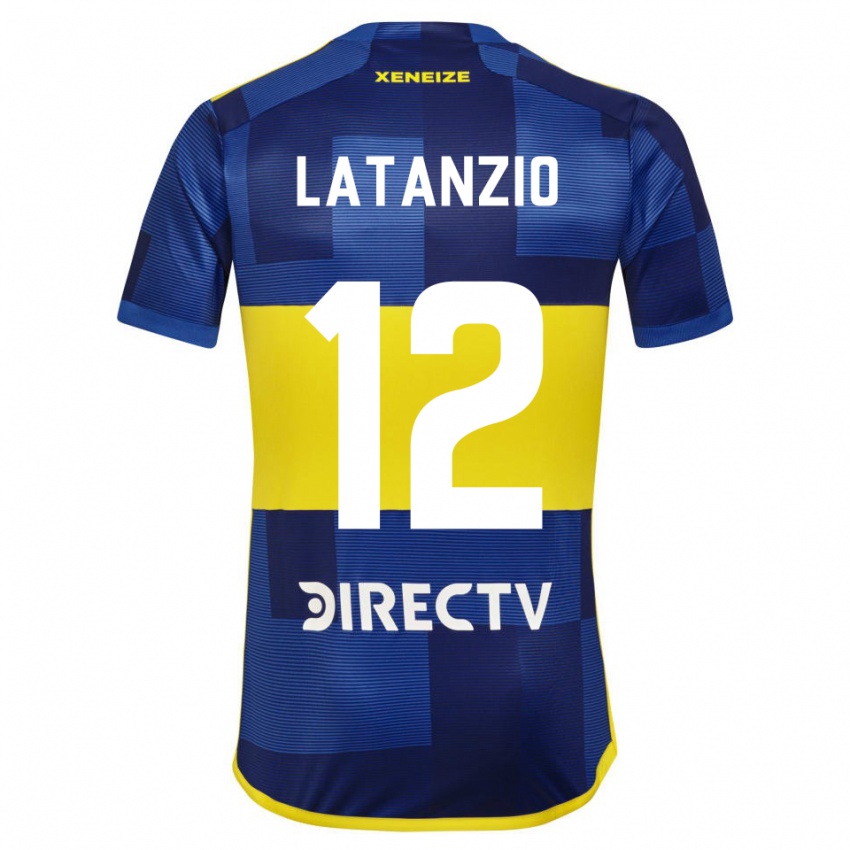 Niño Camiseta Florencia Latanzio #12 Azul Amarillo 1ª Equipación 2024/25 La Camisa