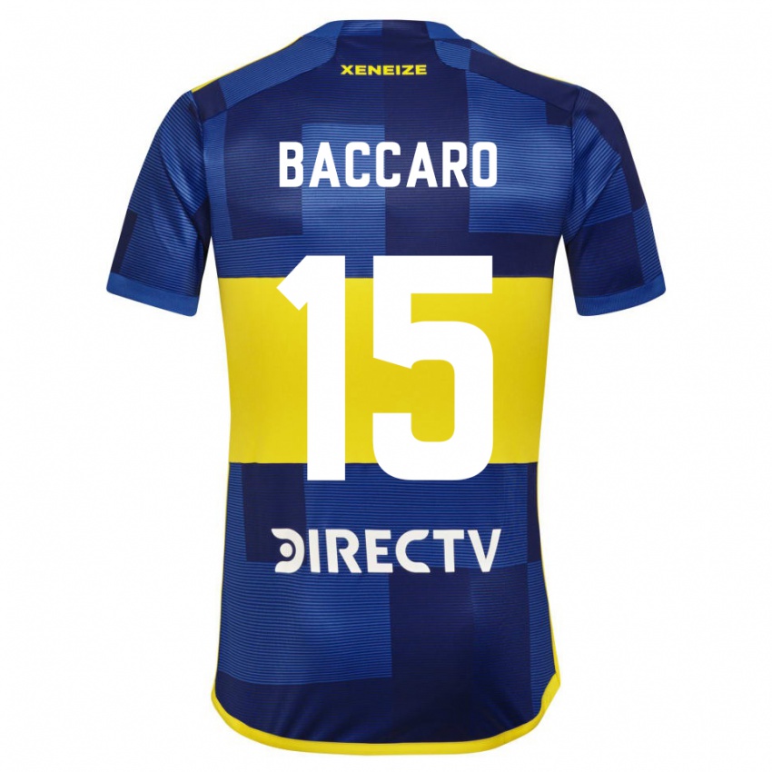 Niño Camiseta Camila Baccaro #15 Azul Amarillo 1ª Equipación 2024/25 La Camisa