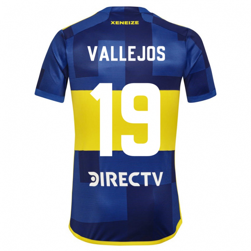 Niño Camiseta Fabiana Vallejos #19 Azul Amarillo 1ª Equipación 2024/25 La Camisa