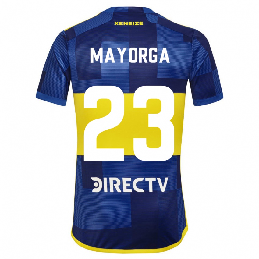 Niño Camiseta Miriam Mayorga #23 Azul Amarillo 1ª Equipación 2024/25 La Camisa