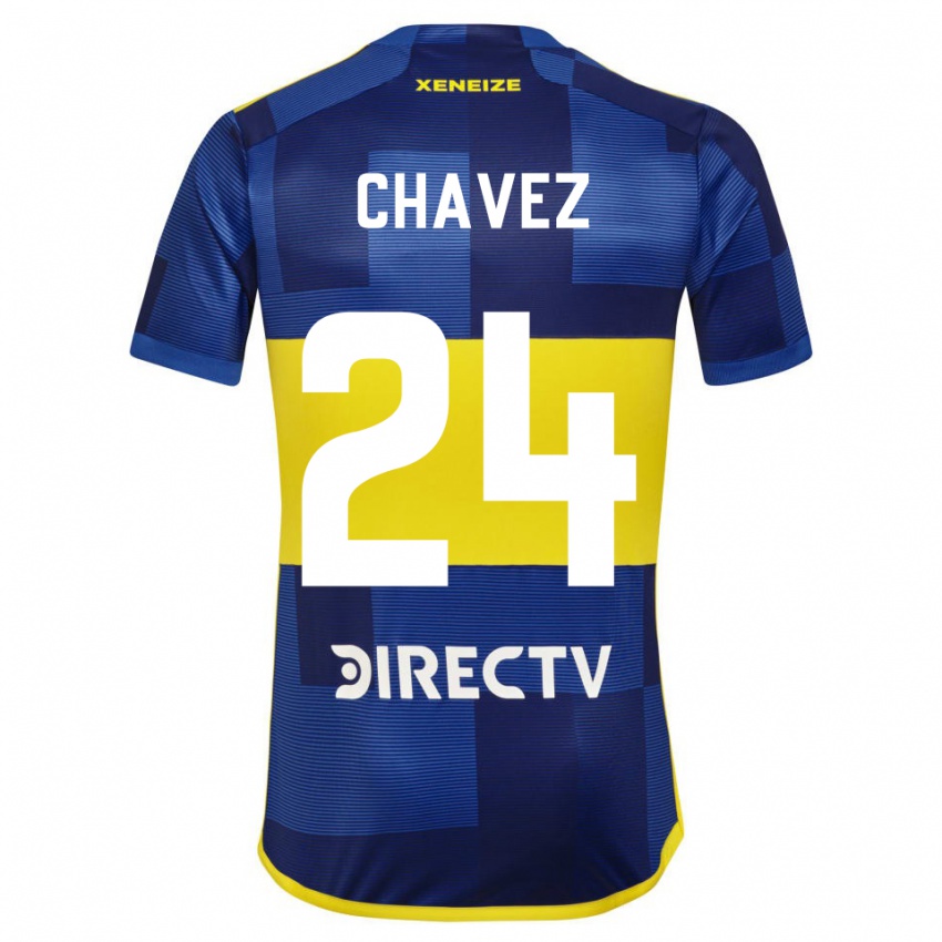 Niño Camiseta Gabriela Chavez #24 Azul Amarillo 1ª Equipación 2024/25 La Camisa