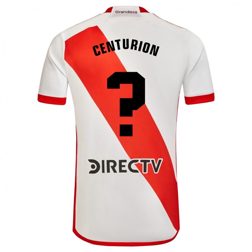 Niño Camiseta Ezequiel Centurión #0 Blanco Rojo 1ª Equipación 2024/25 La Camisa