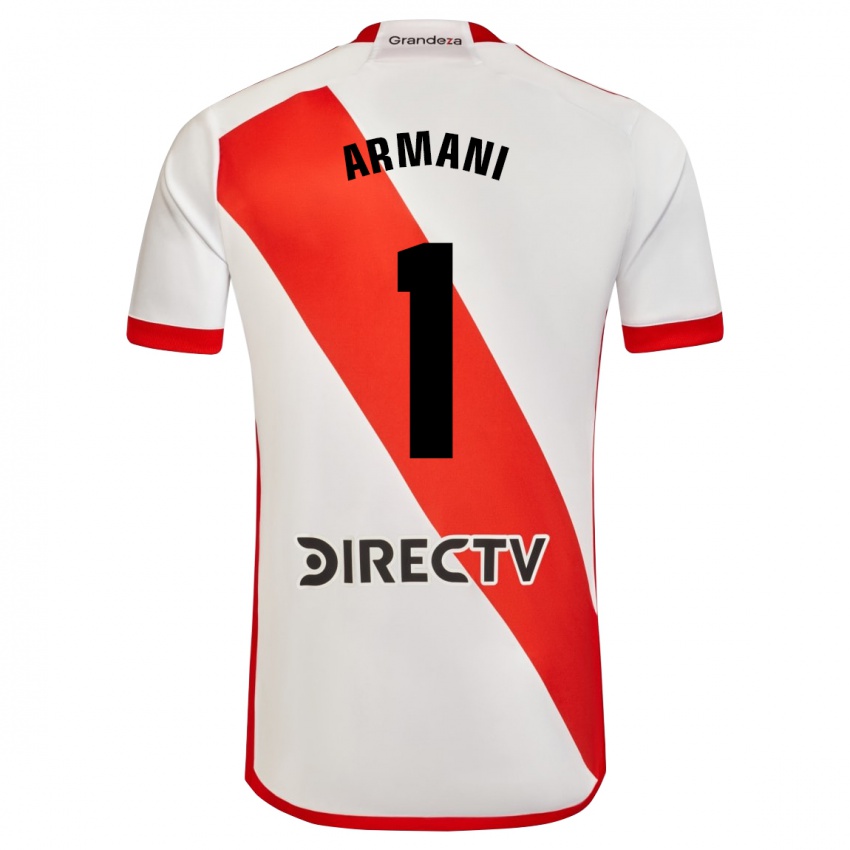 Niño Camiseta Franco Armani #1 Blanco Rojo 1ª Equipación 2024/25 La Camisa