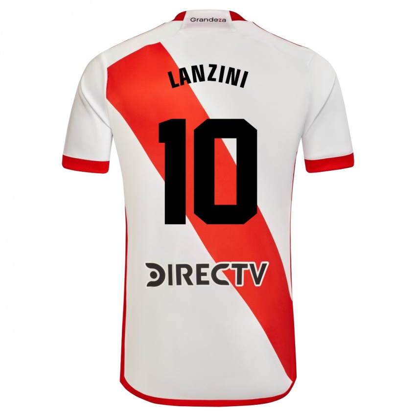 Niño Camiseta Manuel Lanzini #10 Blanco Rojo 1ª Equipación 2024/25 La Camisa