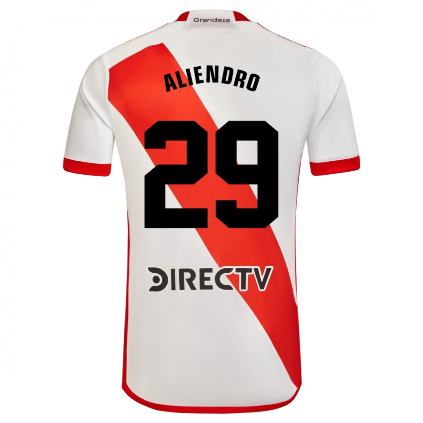 Niño Camiseta Rodrigo Aliendro #29 Blanco Rojo 1ª Equipación 2024/25 La Camisa