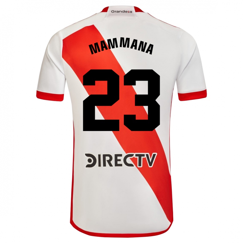 Niño Camiseta Emanuel Mammana #23 Blanco Rojo 1ª Equipación 2024/25 La Camisa