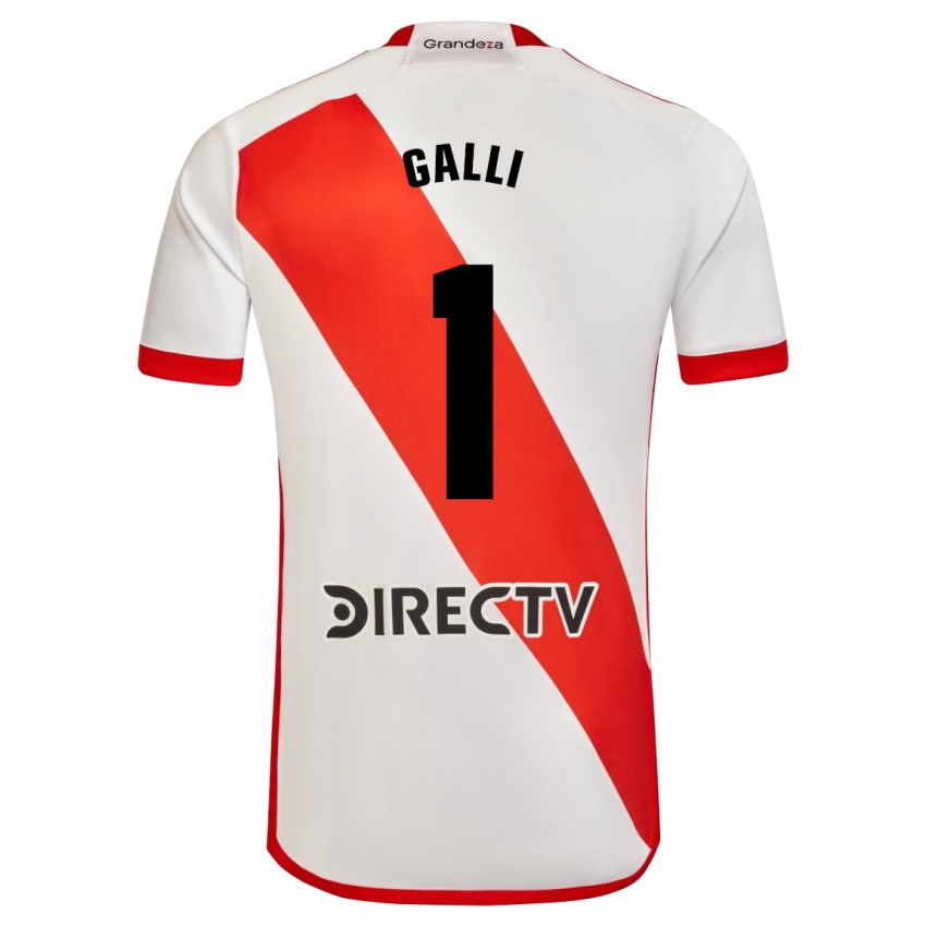 Niño Camiseta Ludmila Galli #1 Blanco Rojo 1ª Equipación 2024/25 La Camisa