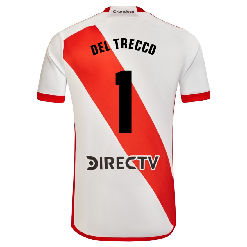 Niño Camiseta Martina Del Trecco #1 Blanco Rojo 1ª Equipación 2024/25 La Camisa