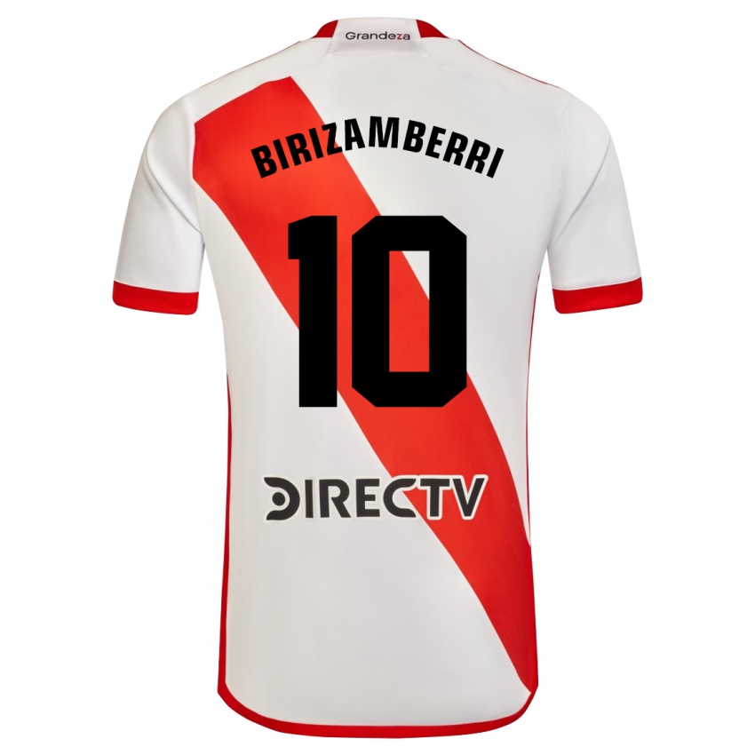 Niño Camiseta María Carolina Birizamberri Rivero #10 Blanco Rojo 1ª Equipación 2024/25 La Camisa