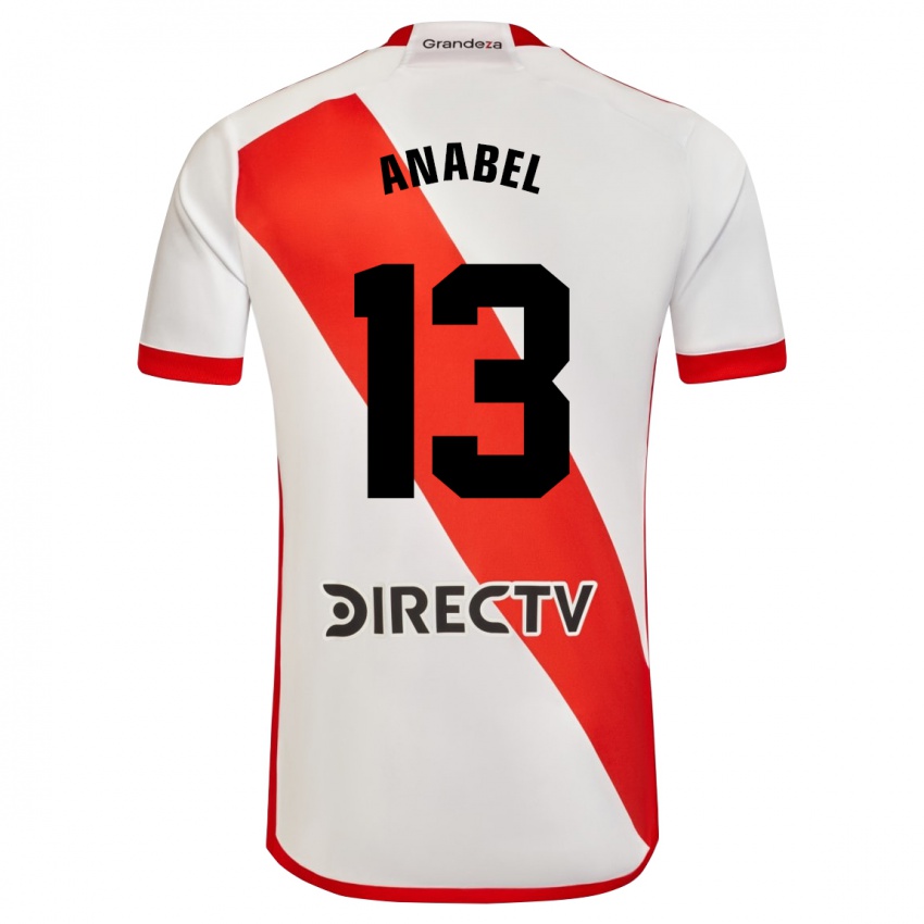 Niño Camiseta Giuliana Anabel González Ranzuglia #13 Blanco Rojo 1ª Equipación 2024/25 La Camisa