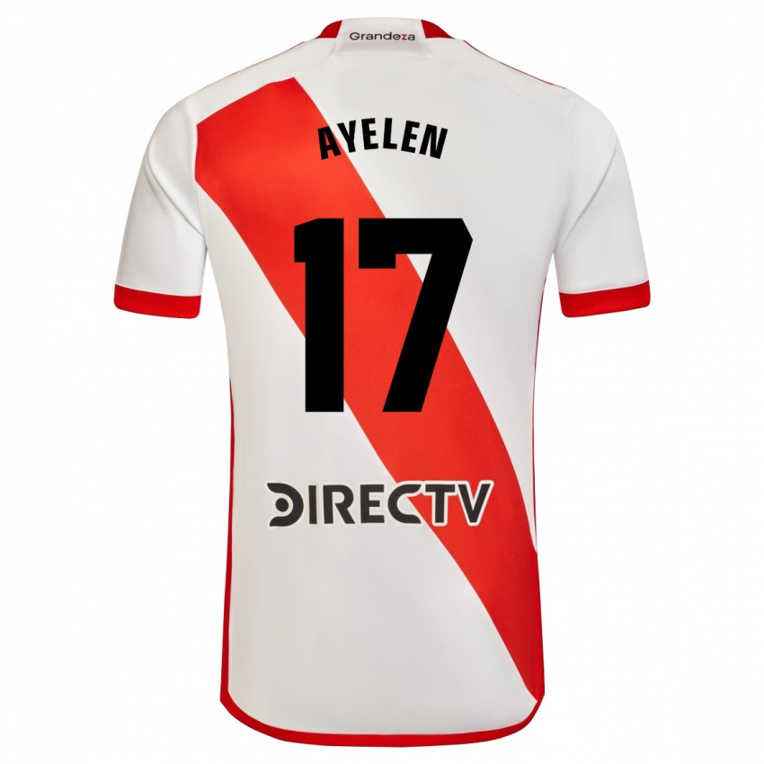 Niño Camiseta Stephanie Ayelén Melgarejo #17 Blanco Rojo 1ª Equipación 2024/25 La Camisa