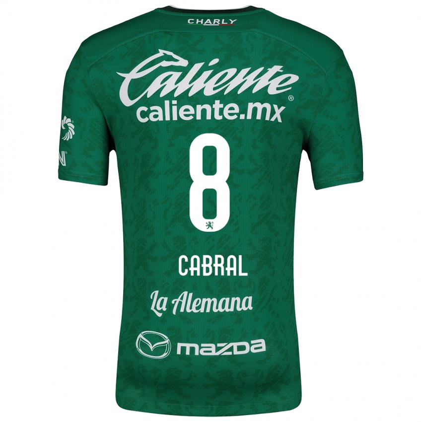 Niño Camiseta Luciano Cabral #8 Verde Blanco 1ª Equipación 2024/25 La Camisa