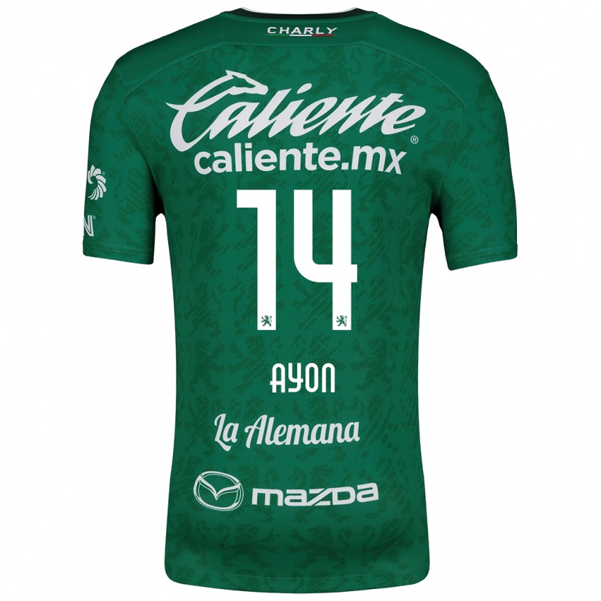 Niño Camiseta Ettson Ayón #14 Verde Blanco 1ª Equipación 2024/25 La Camisa