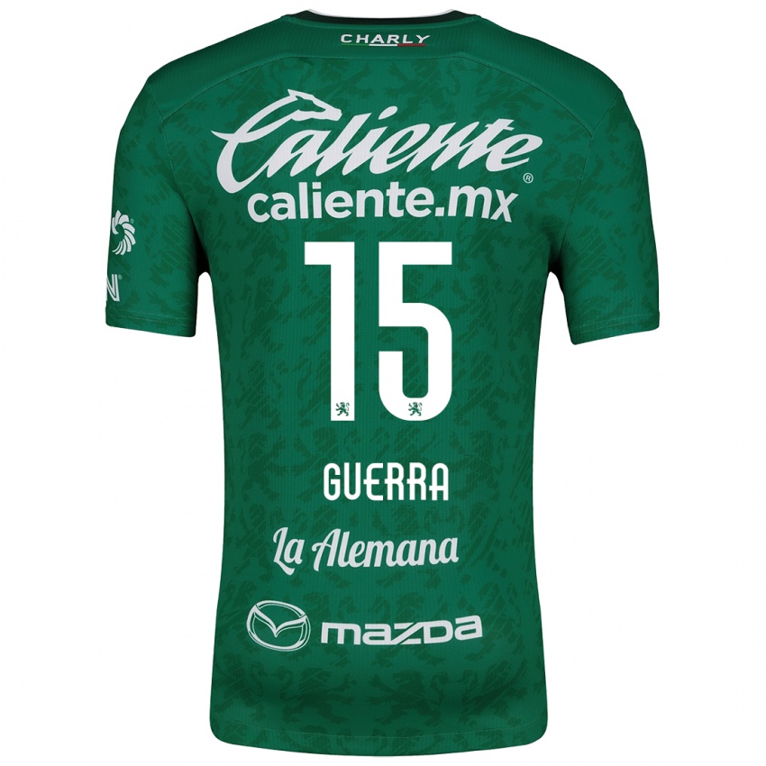 Niño Camiseta Edgar Guerra #15 Verde Blanco 1ª Equipación 2024/25 La Camisa