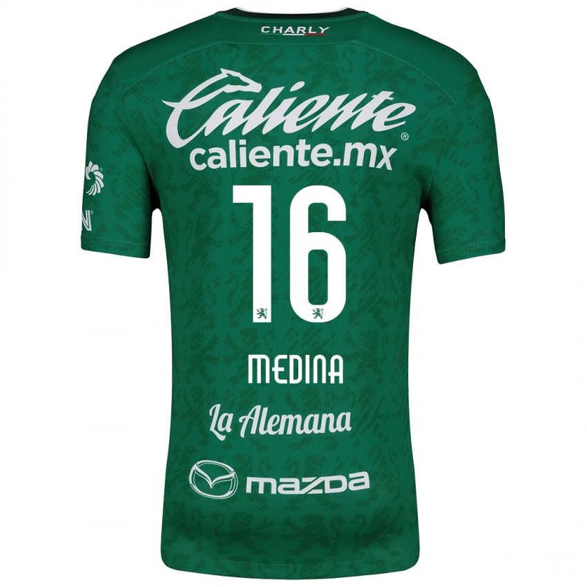 Niño Camiseta Alan Medina #16 Verde Blanco 1ª Equipación 2024/25 La Camisa