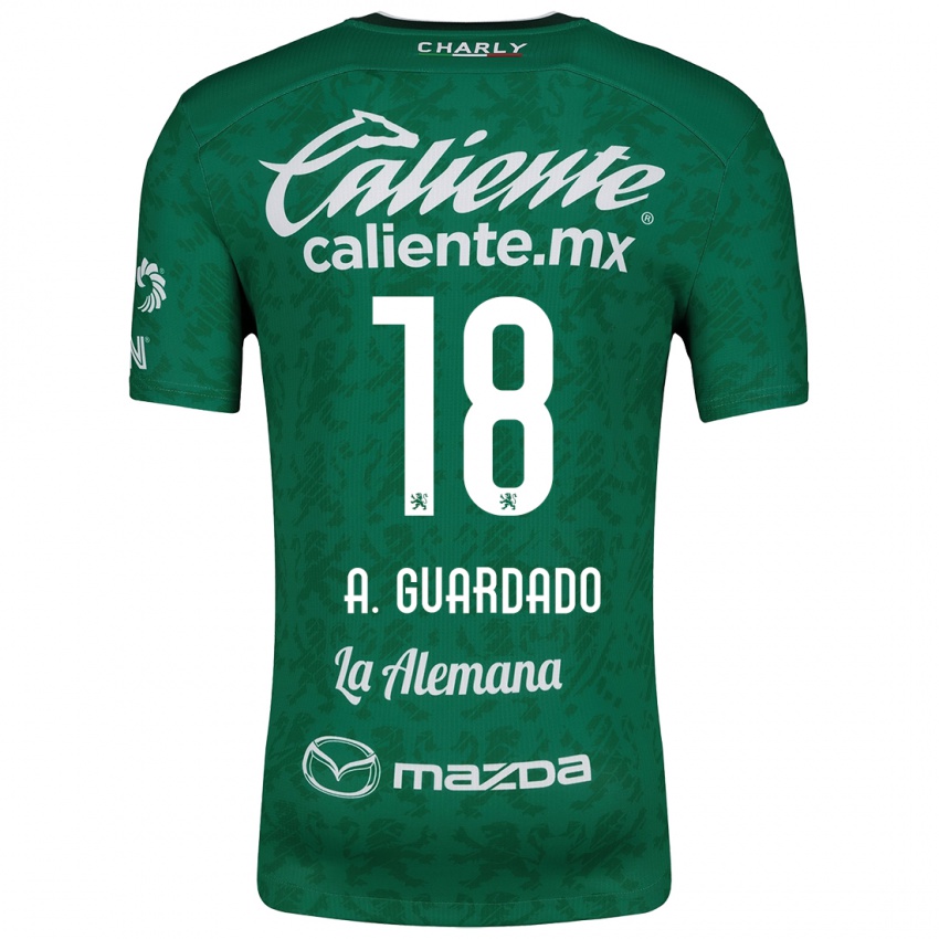 Niño Camiseta Andrés Guardado #18 Verde Blanco 1ª Equipación 2024/25 La Camisa