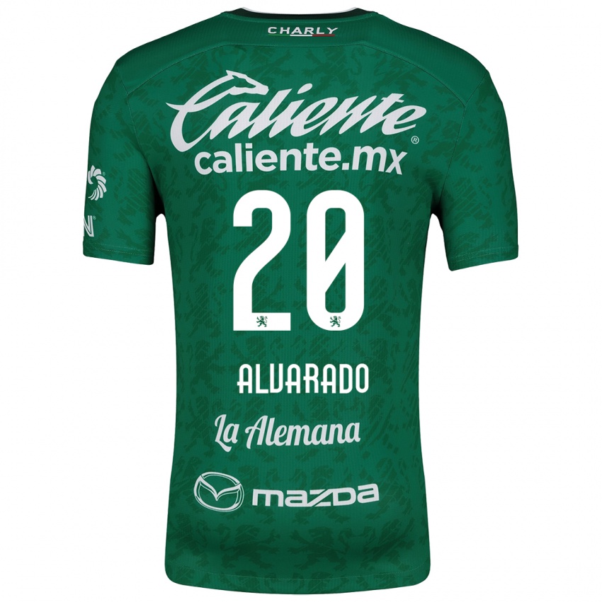 Niño Camiseta Alfonso Alvarado #20 Verde Blanco 1ª Equipación 2024/25 La Camisa