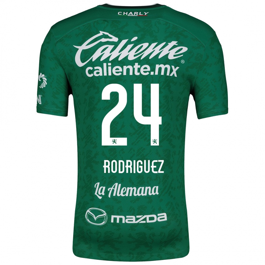 Niño Camiseta Osvaldo Rodríguez #24 Verde Blanco 1ª Equipación 2024/25 La Camisa