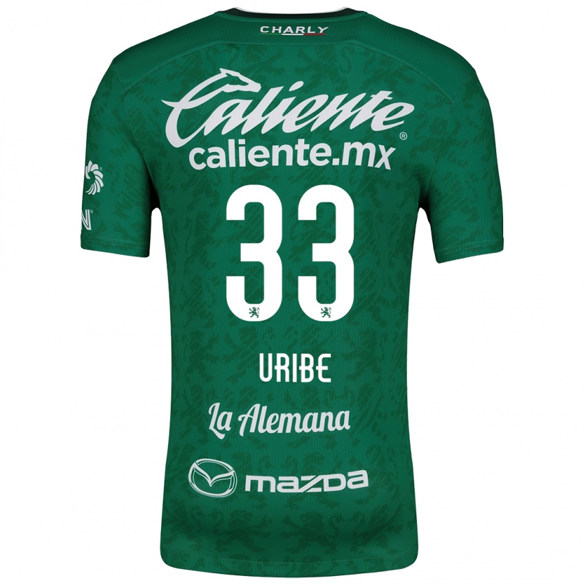 Niño Camiseta Héctor Uribe #33 Verde Blanco 1ª Equipación 2024/25 La Camisa