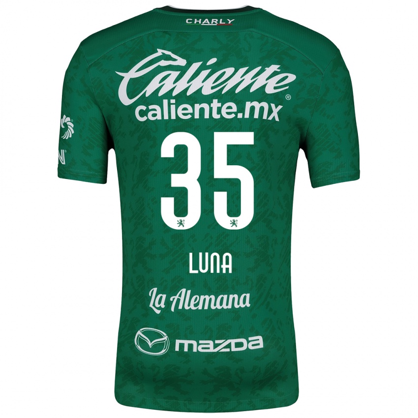 Niño Camiseta Diego Luna #35 Verde Blanco 1ª Equipación 2024/25 La Camisa